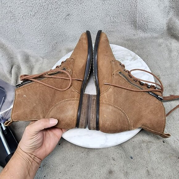 Sam Edelman Shoes Womens Size 6 Mackay Brown Leather Lace Up Boots *GUC* - Picture 6 of 11